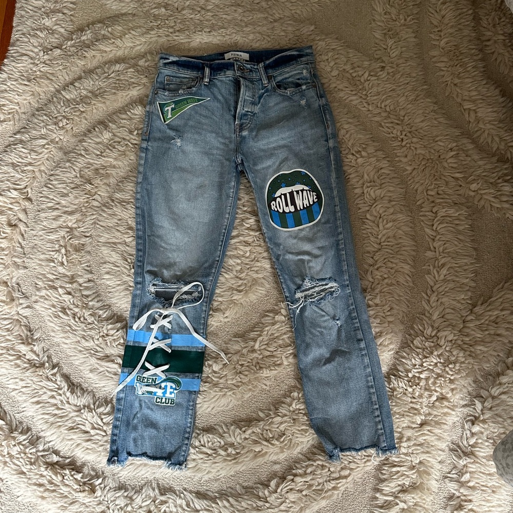 Custom Pistola Jeans for Tulane Gamedays!